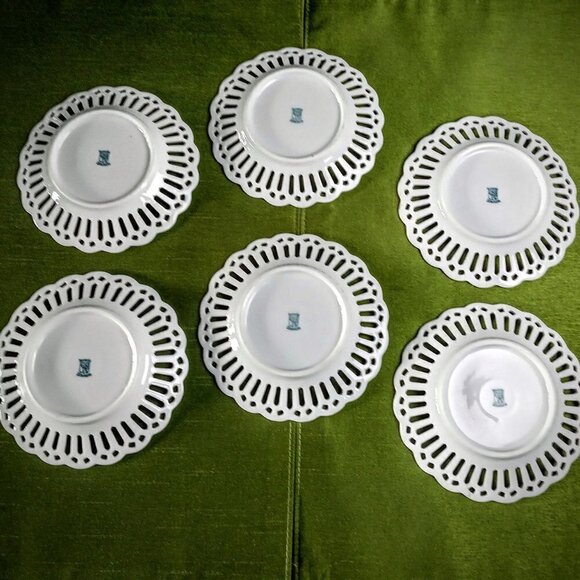 Bavaria Schumann Reticulated Porcelain Plates (6) - Picture 3 of 5